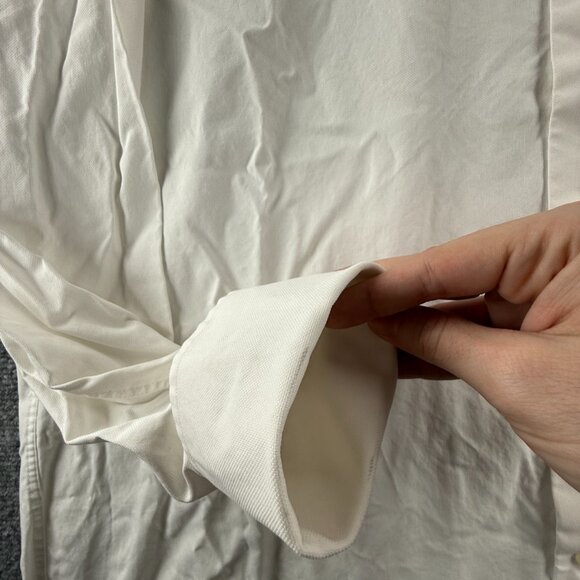 David Donahue 18 34/35 French Cuff Cotton White Button Up Shirt Men Solid Spread - Picture 9 of 16